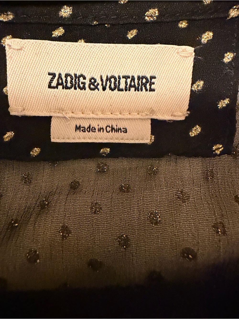 Zadig & Voltaire Randy Mousseline Sparle Noir Dress - Picture 11 of 13